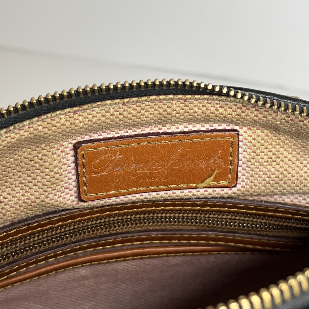 Dooney & Bourke Dillen Crossbody Satchel Hand Bag Pebbled Black Brown Leather - Picture 13 of 16